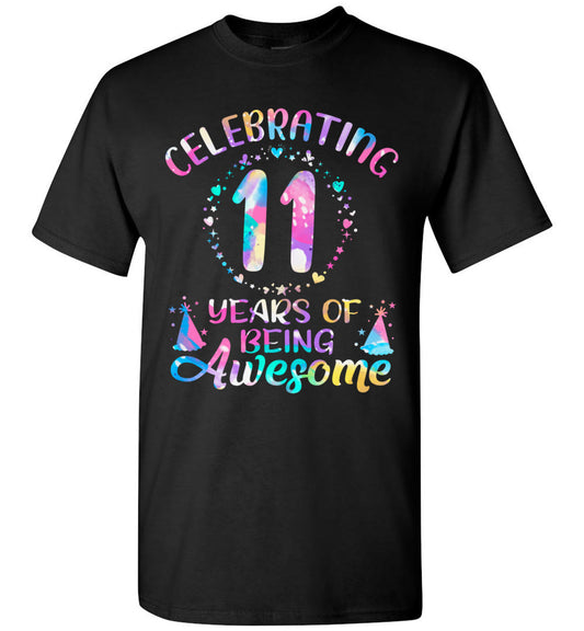 11 Years of Being Awesome 11 Years Old 11th Birthday Tie Dye