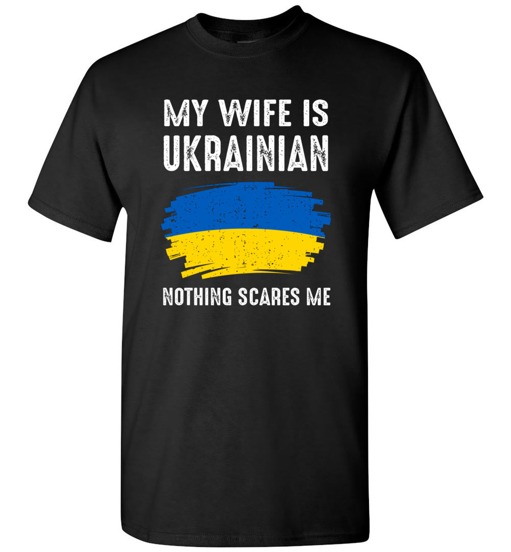 My Wife is Ukrainian Ukraine Pride Flag Heritage Roots Proud Unisex Shirt Gift Women Men