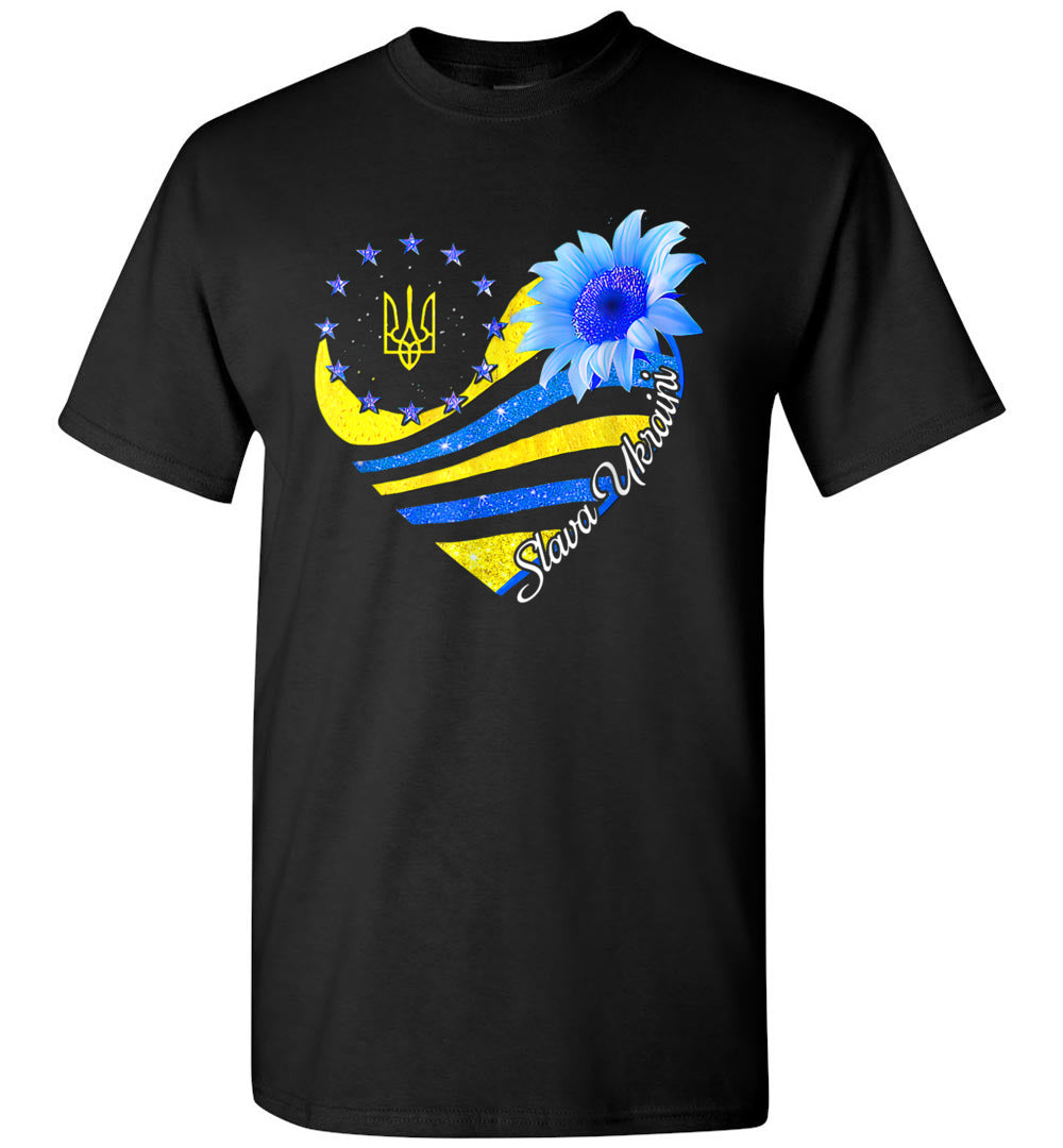 Lunar Zone Slava Ukraini Sunflower Ukrainian Flag I Stand with Ukraine Unisex Shirt Gift Women Men