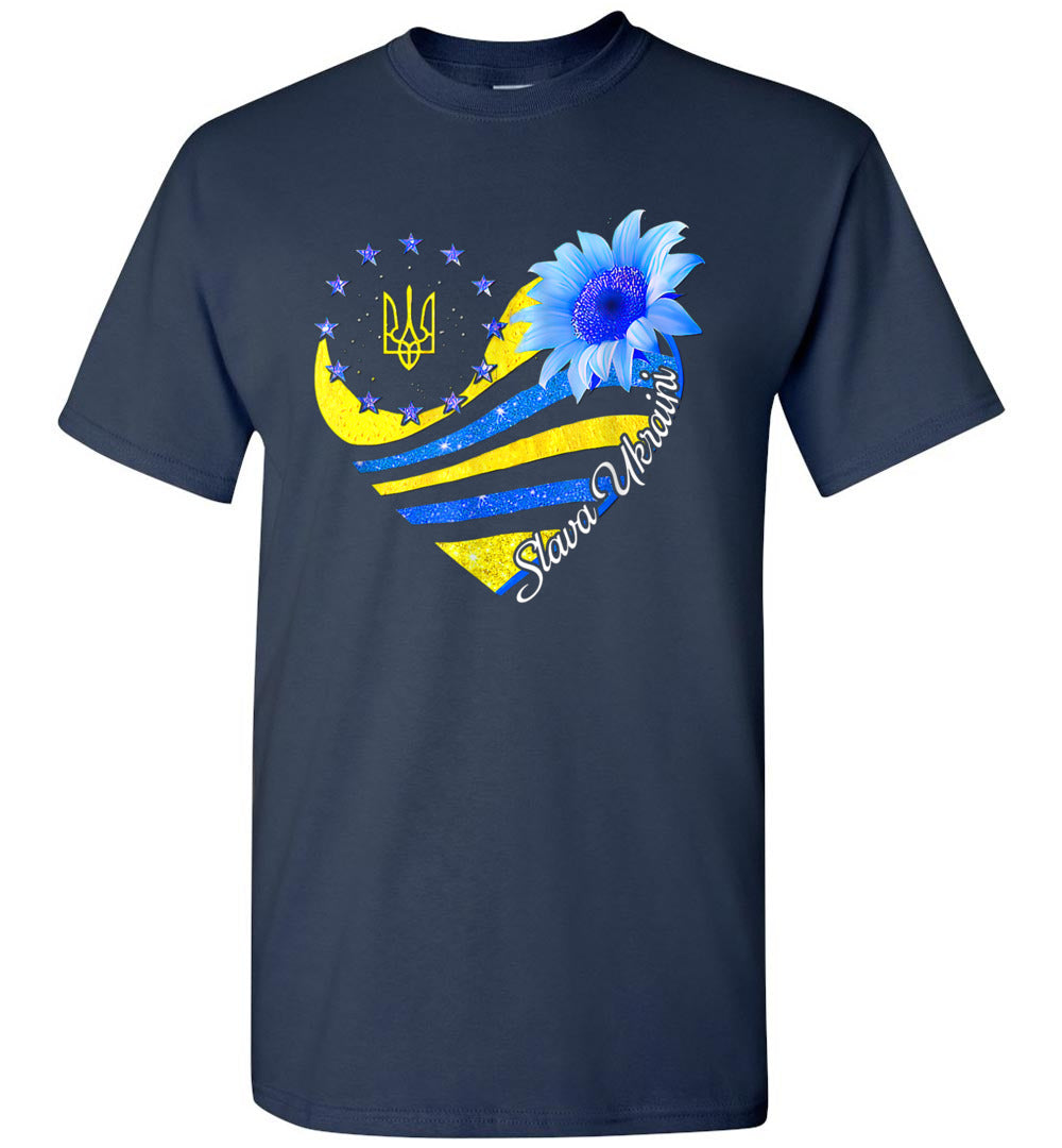 Lunar Zone Slava Ukraini Sunflower Ukrainian Flag I Stand with Ukraine Unisex Shirt Gift Women Men