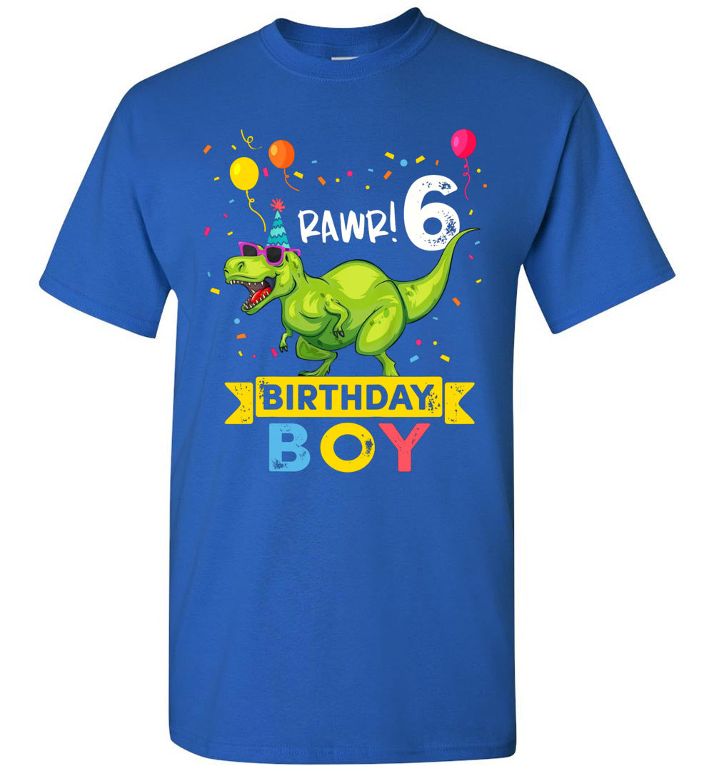 2023 Kids 6 Year Old Shirt 6th Birthday Boy T Rex Dinosaur Gift Unisex Shirt Boy Girl