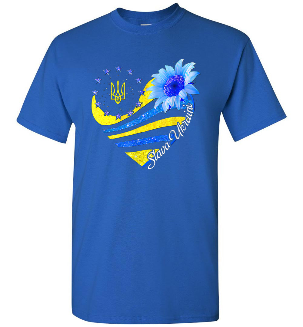 Slava Ukraini Sunflower Ukrainian Flag I Stand with Ukraine Unisex Shirt Gift Women Men