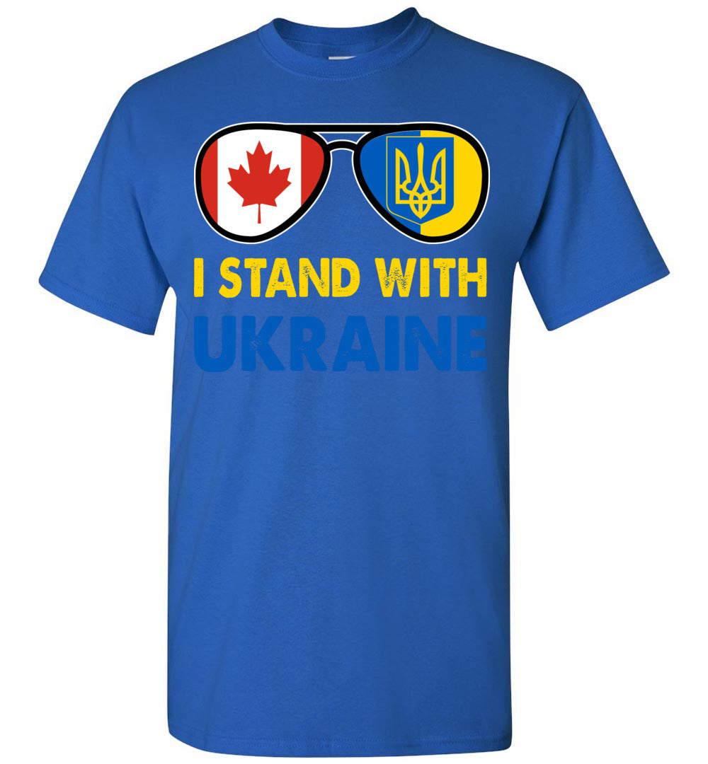 I Stand with Ukraine Canada Glasses Flag Strong Ukrainian (4) Unisex Shirt Gift Women Men