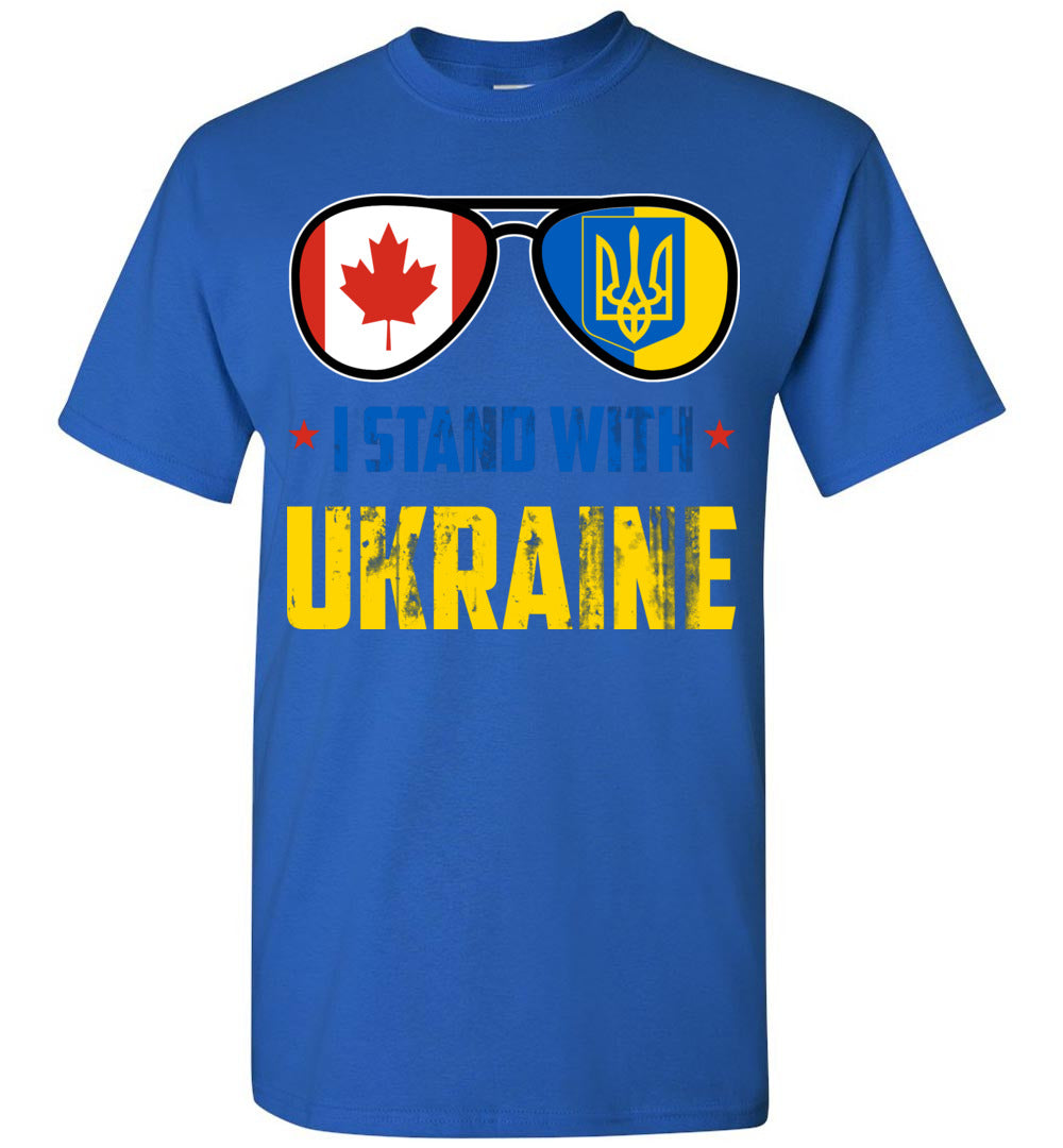 2023 I Stand with Ukraine Canada Glasses Flag Strong Ukrainian (1) Unisex Shirt Gift Women Men