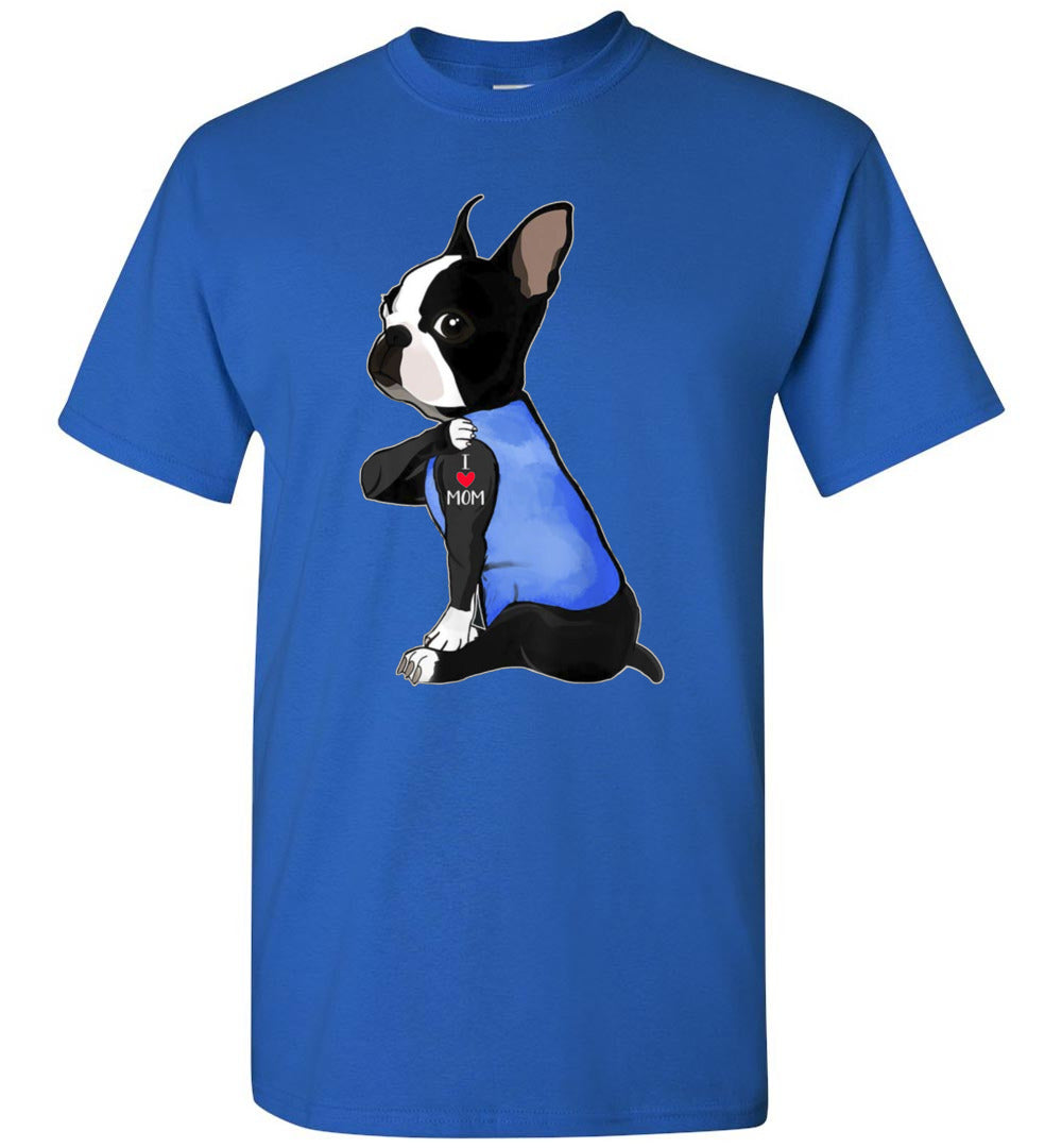 I love mom boston terrier blue TS