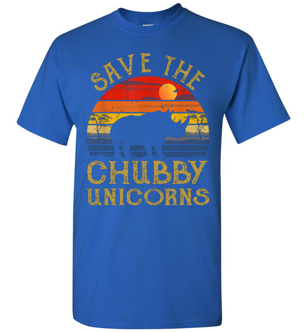 2023 Retro Save The Chubby Unicorn Save The Rhino Unisex Tee Shirt Gift Women Men