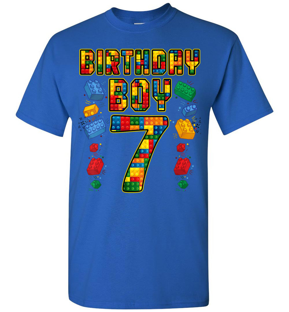 2023 Kids 7th Birthday Master Builder 7 Years Old Block Building Baby Toddler Shirt Gift Boy Girl