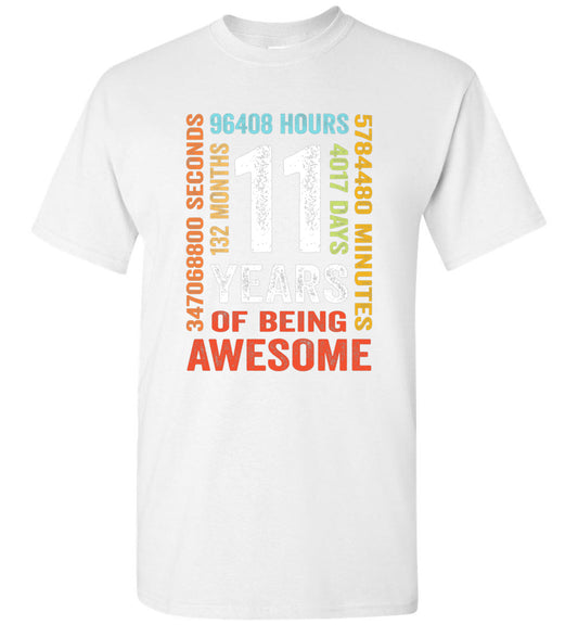 11th Birthday 11 Years Old Vintage Retro 132 Months Youth Shirt Gift Boys Girls