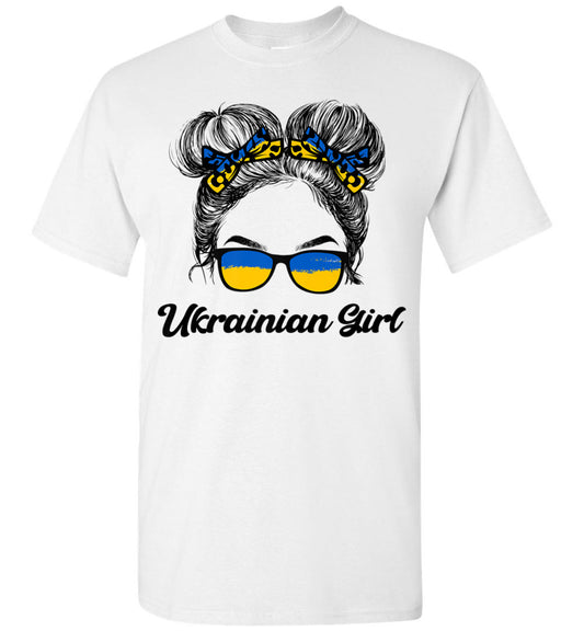 2022 Messy Hair Sunglasses Ukrainian Girl Ukraine Pride Patriotic Unisex Shirt Gift Women Men