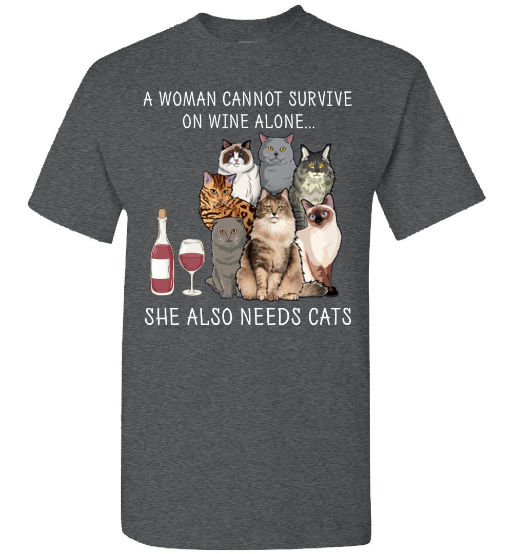 woman survive wine alone cats ca17 TS