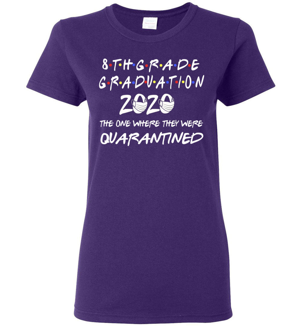 8th Grade Graduation 2020 The One Where They were Quarantined Women's Black Shirt