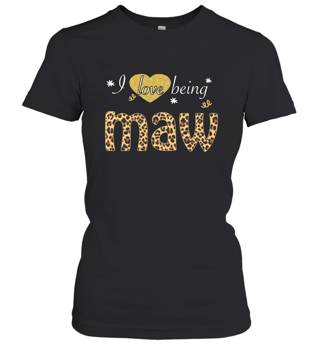 I Love Being Maw leopard plaid Women's Shirt Gift