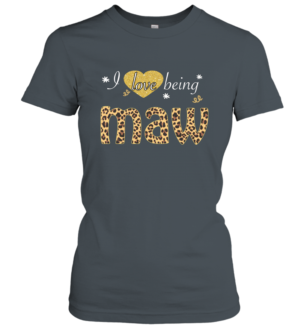I Love Being Maw leopard plaid Women's Shirt Gift