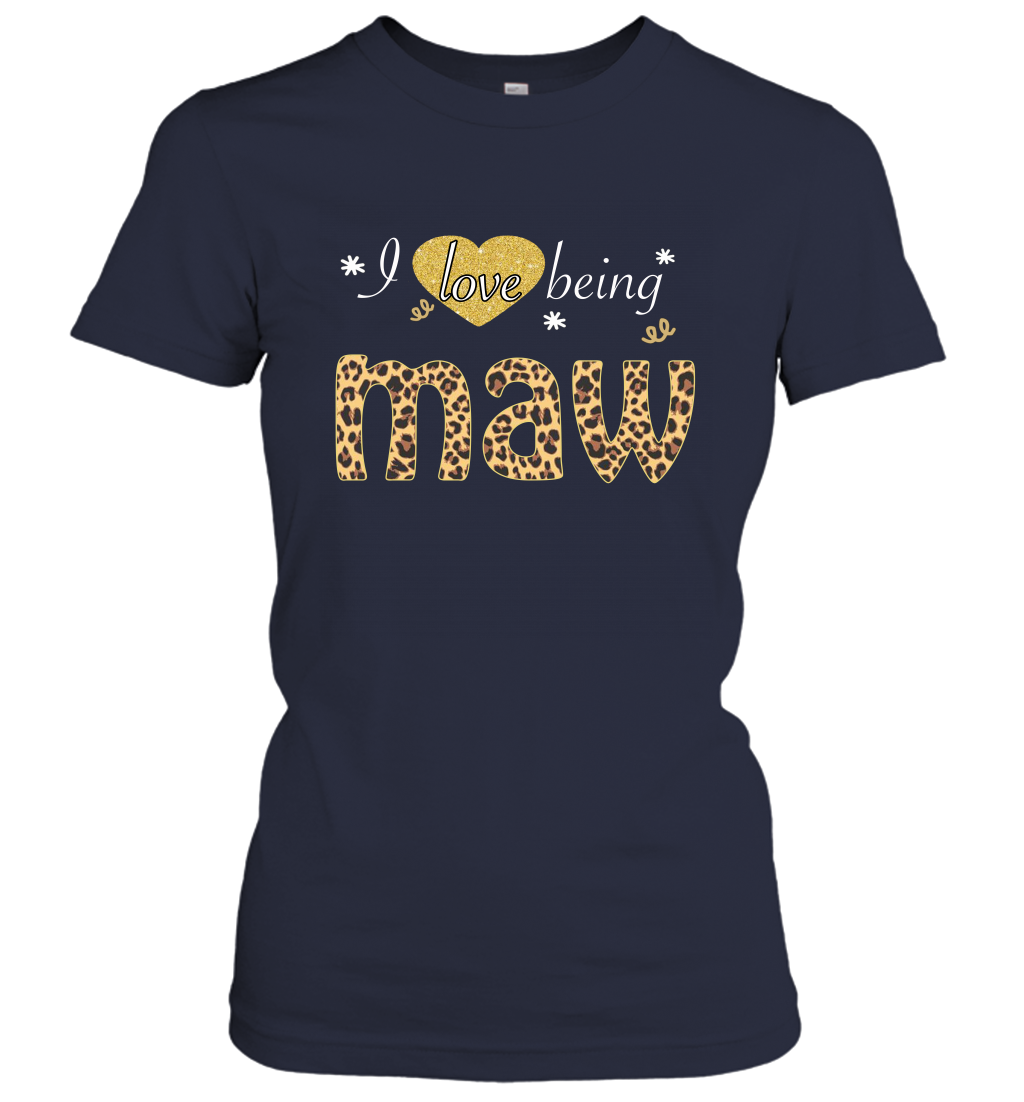 I Love Being Maw leopard plaid Women's Shirt Gift