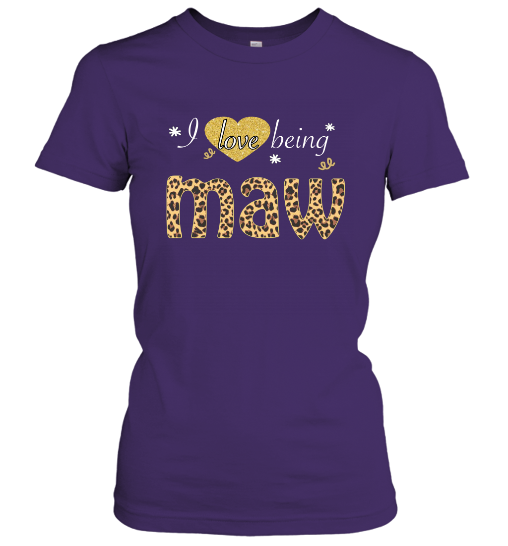 I Love Being Maw leopard plaid Women's Shirt Gift