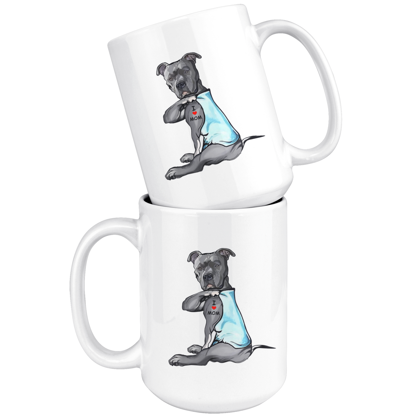 i love mom tattoo pittie pitbull mug