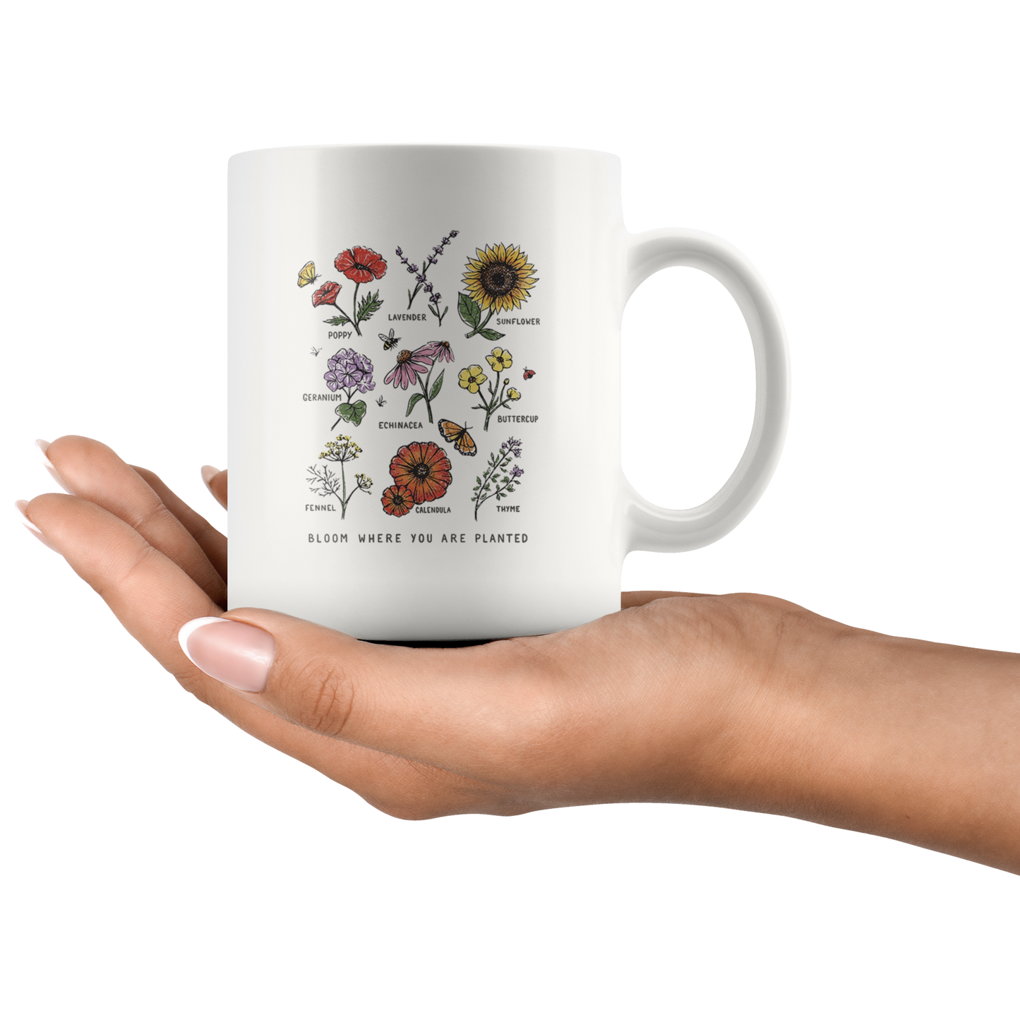 Bloom where you are planted ca1 mug teelaunch