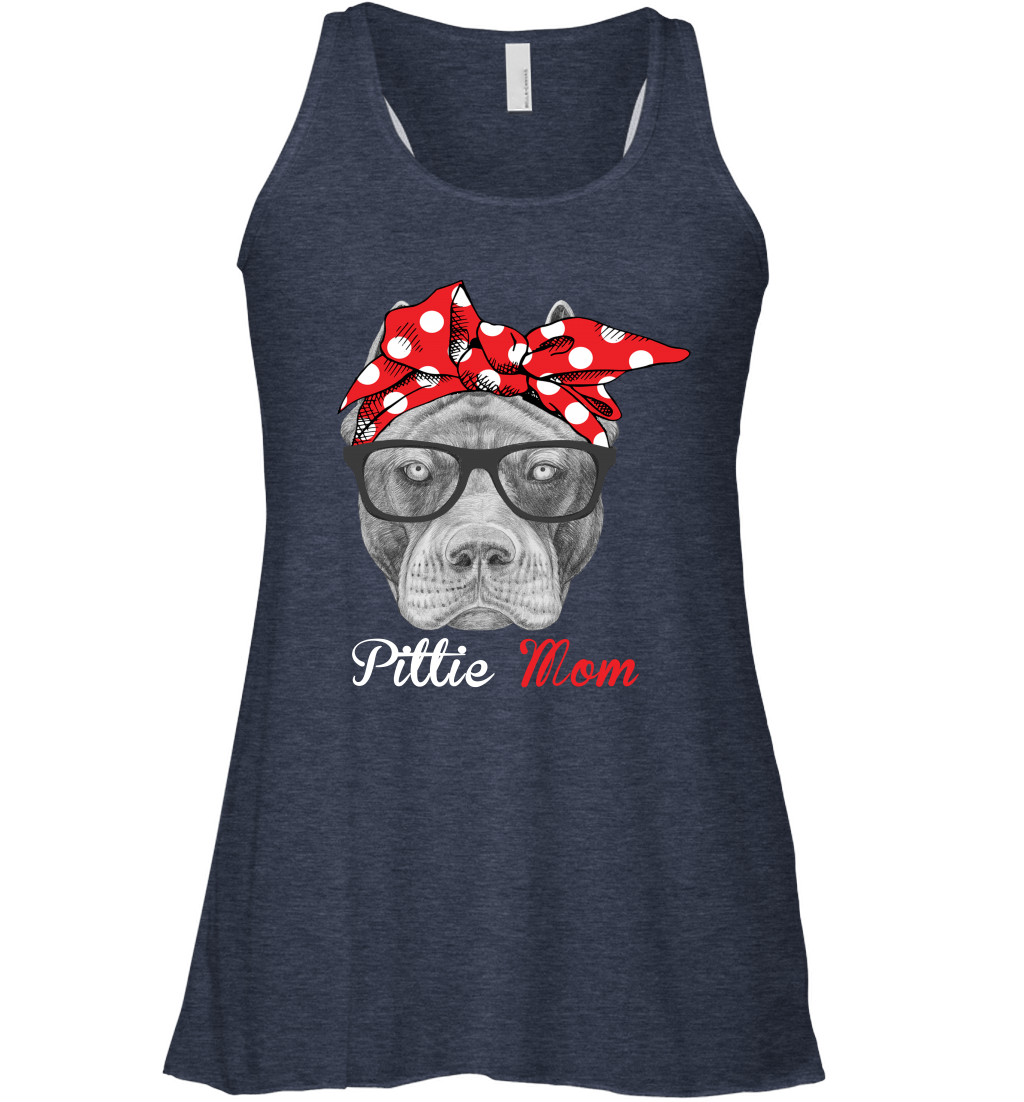 Pittie Mom Racerback Tank Shirt Gift for Pitbull Dog Lovers-Mothers Day