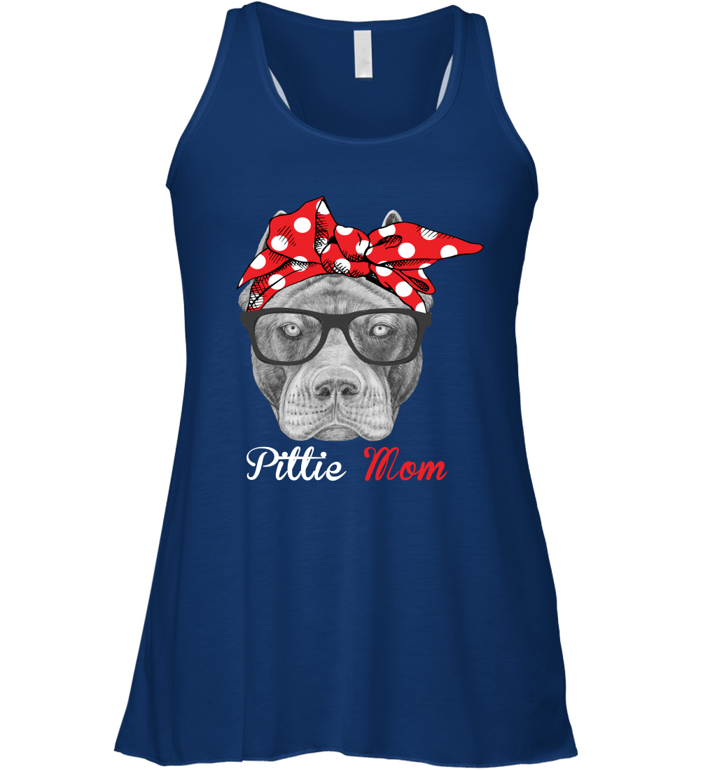 Pittie Mom Racerback Tank Shirt Gift for Pitbull Dog Lovers-Mothers Day