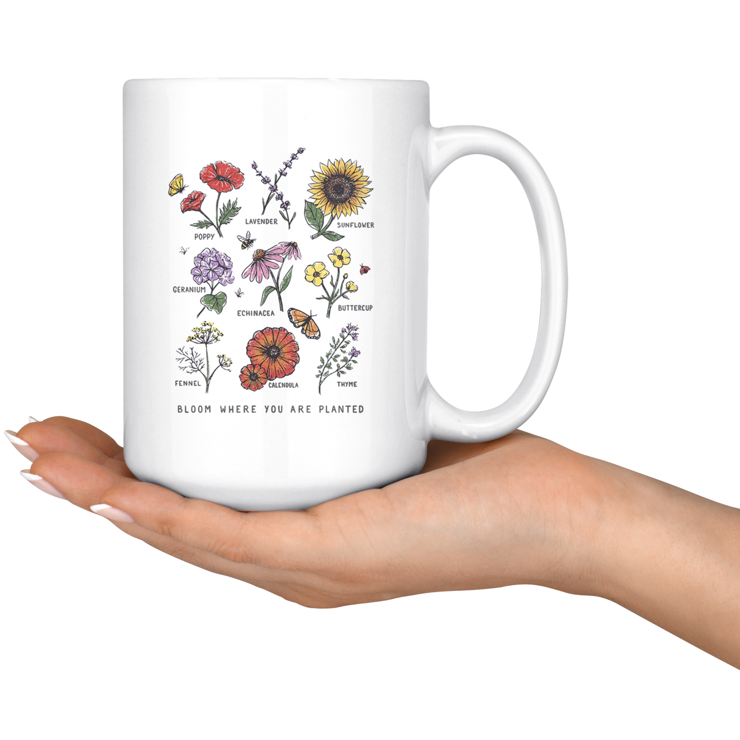 Bloom where you are planted ca1 mug teelaunch