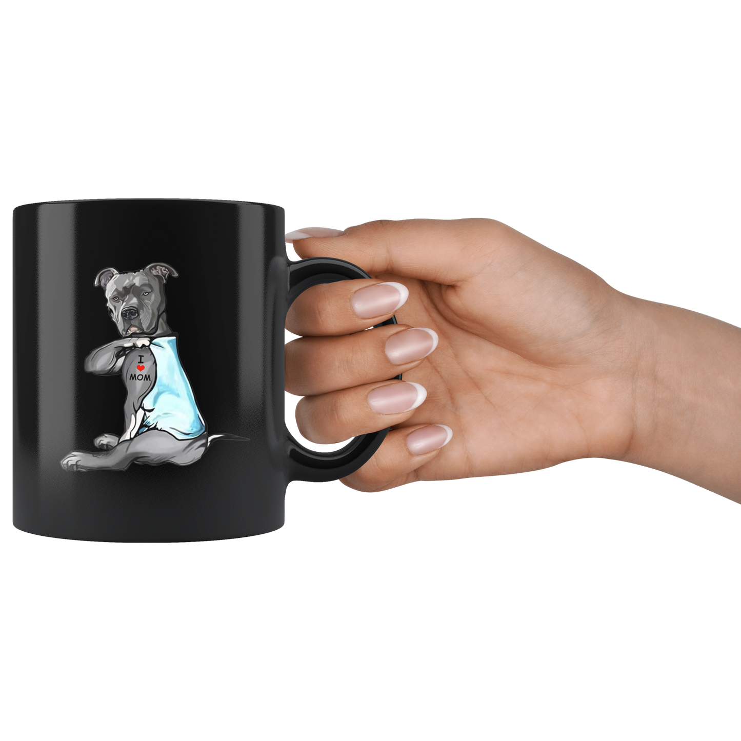 pittie mom ca25 black mug teelaunch