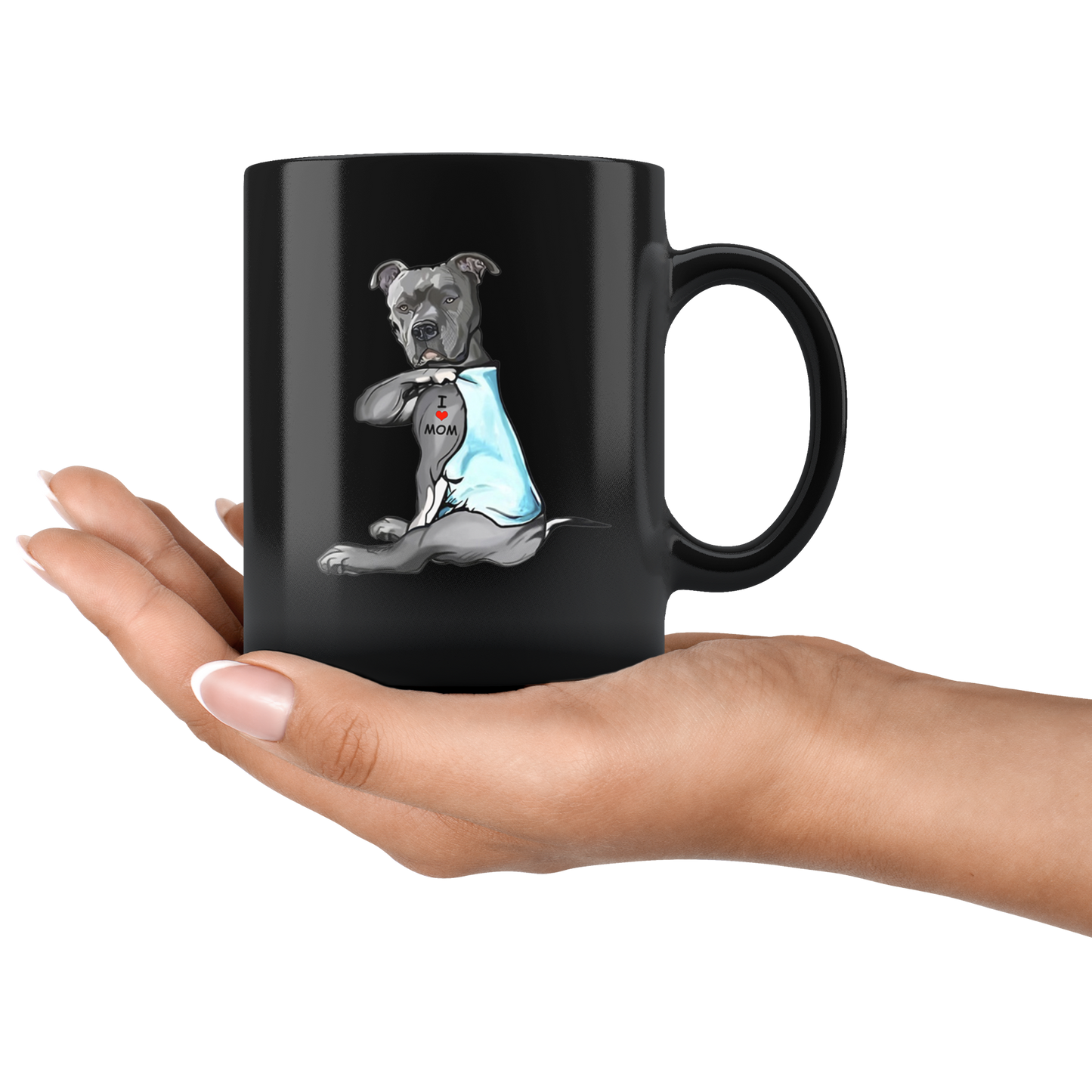 pittie mom ca25 black mug teelaunch