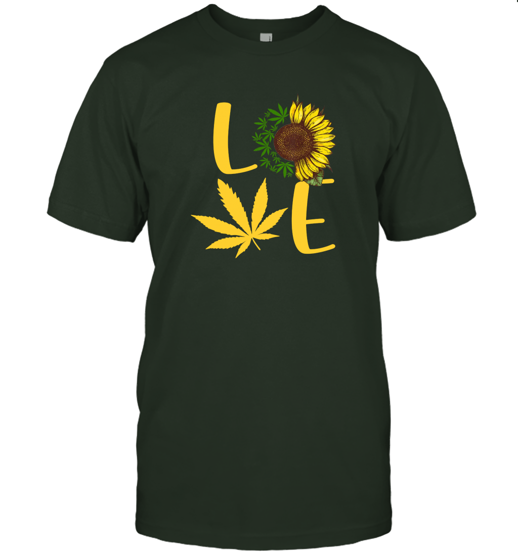 Love Weed Sunflower Love Cannabis T Shirt T-Shirt