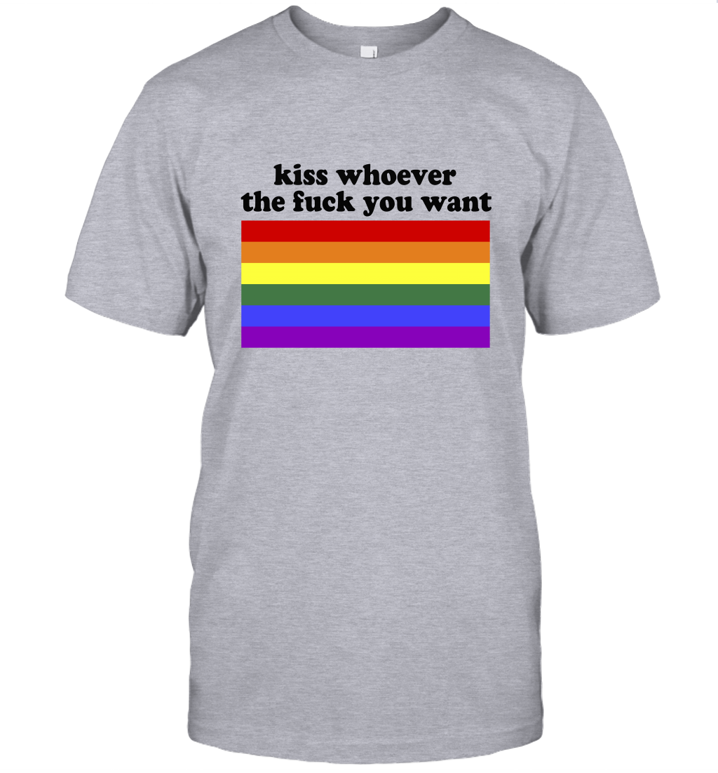 LGBT Rainbow Flag Kiss Whoever The Fuck You Want T-Shirt