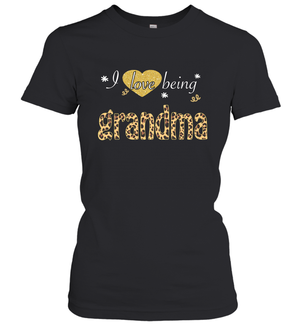 I Love Being Grandma leopard plaid Women's Shirt Gift