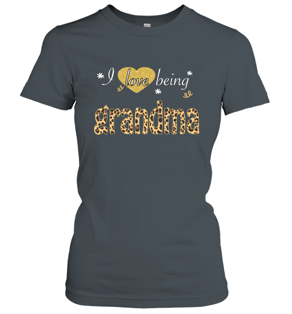 I Love Being Grandma leopard plaid Women's Shirt Gift
