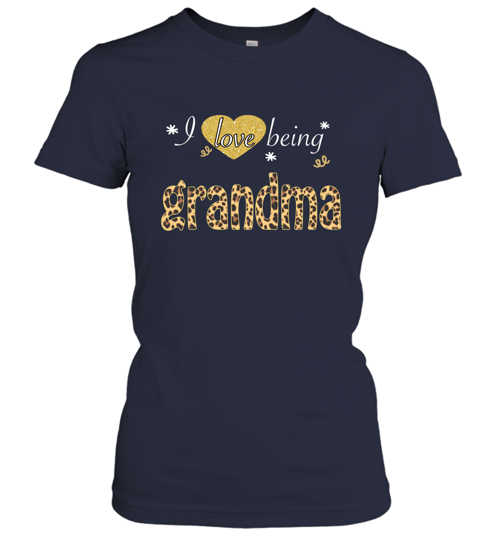 I Love Being Grandma leopard plaid Women's Shirt Gift