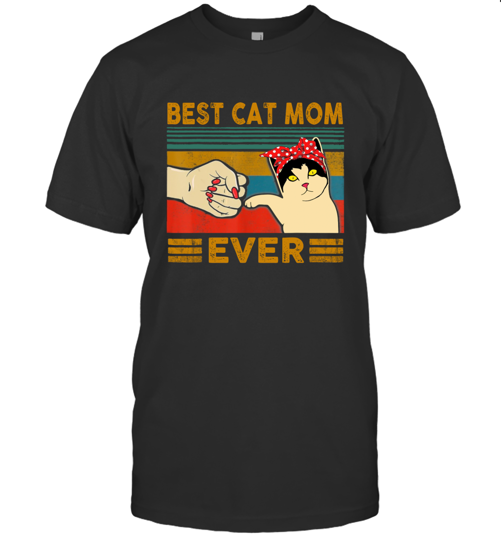 Vintage best cat mom ever t shirt gift for women men cats lovers T-Shirt