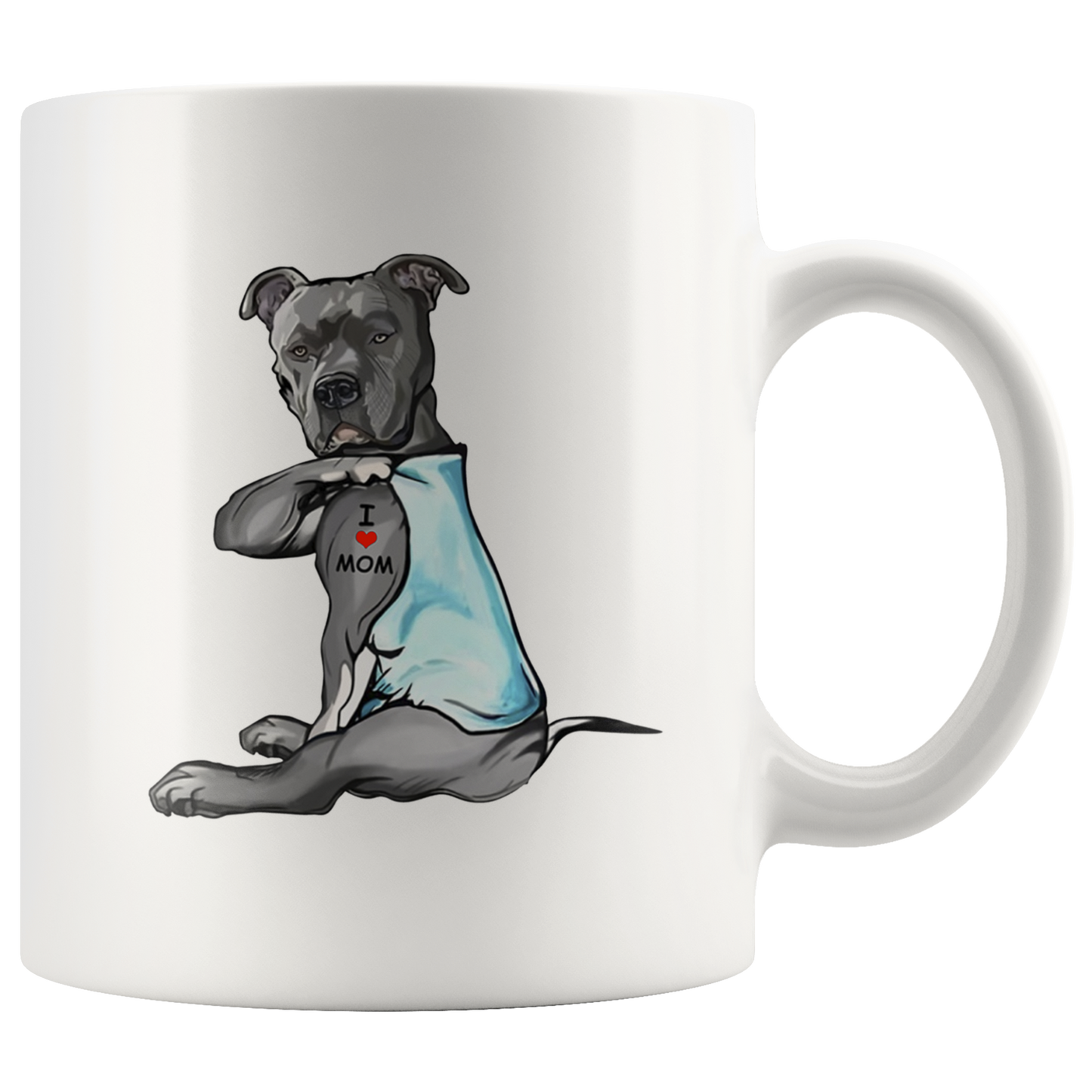 i love mom tattoo pittie pitbull mug