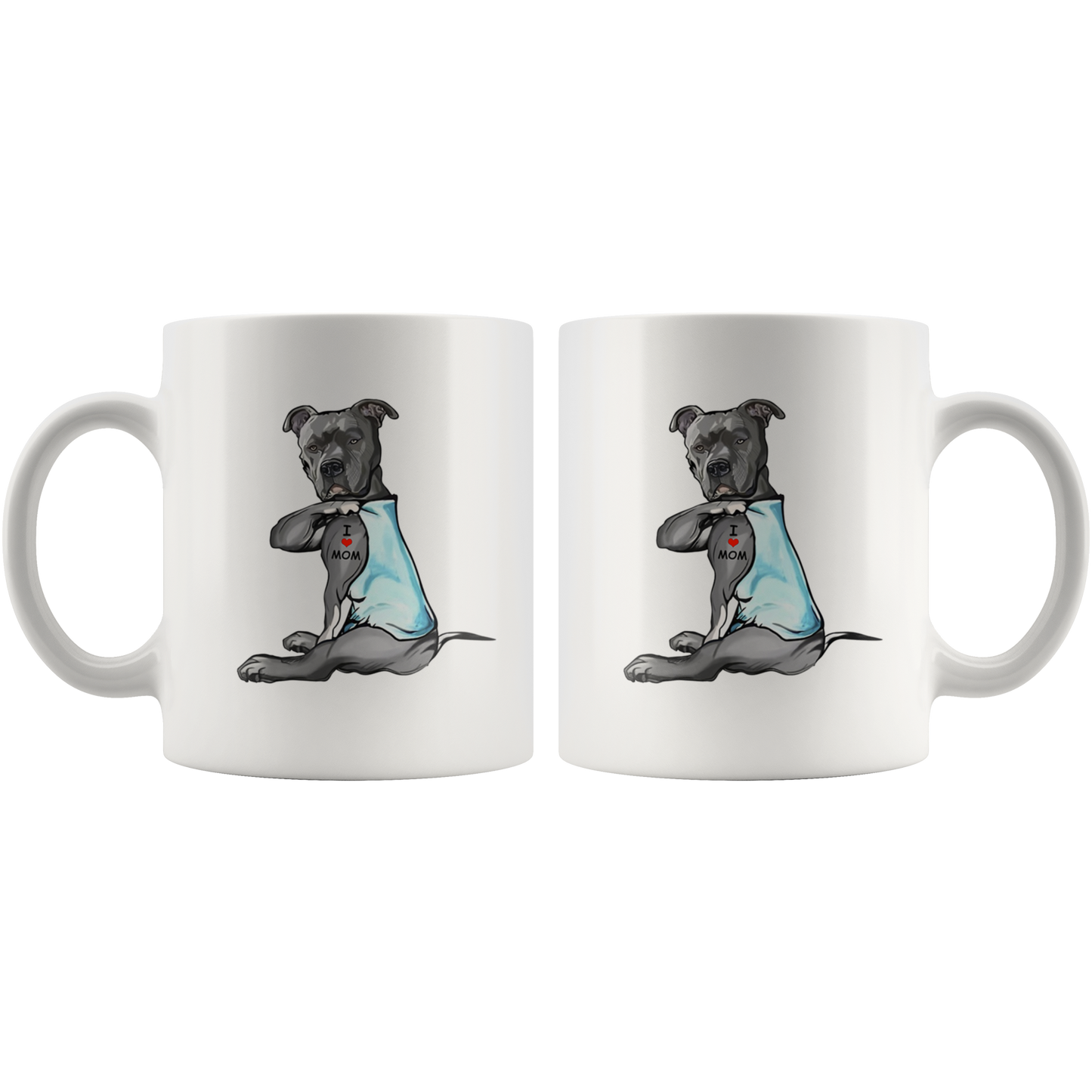 i love mom tattoo pittie pitbull mug