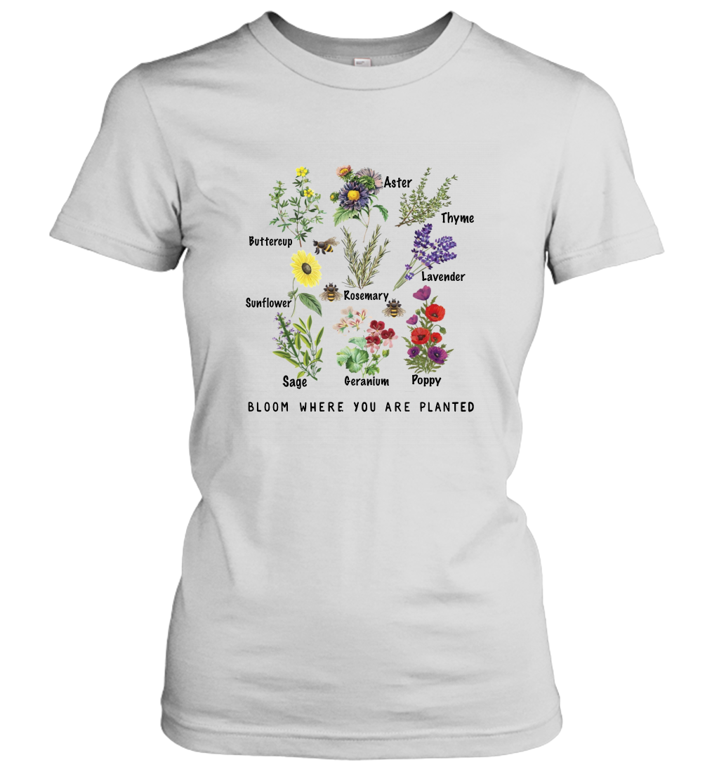 Bloom Where You Are Planted Botanican Flower Women's Shirt 2