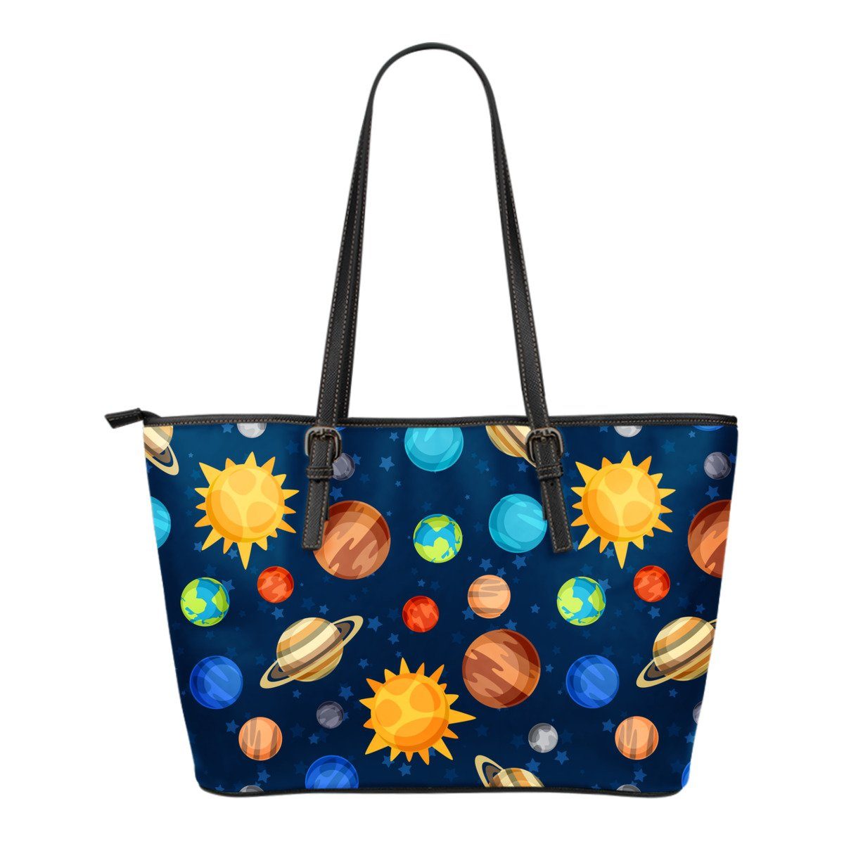 Women Leather Tote Bag Solar System -Cool Astronomy Gifts Space Lovers