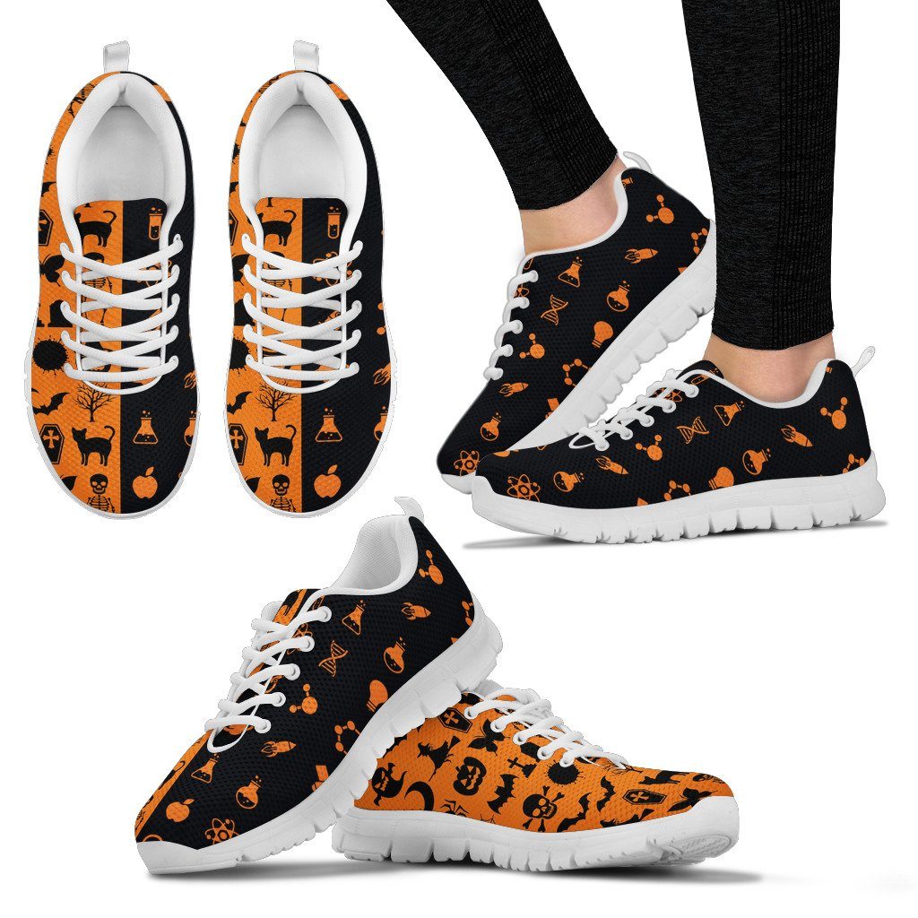 Women's Sneakers-Science & Halloween