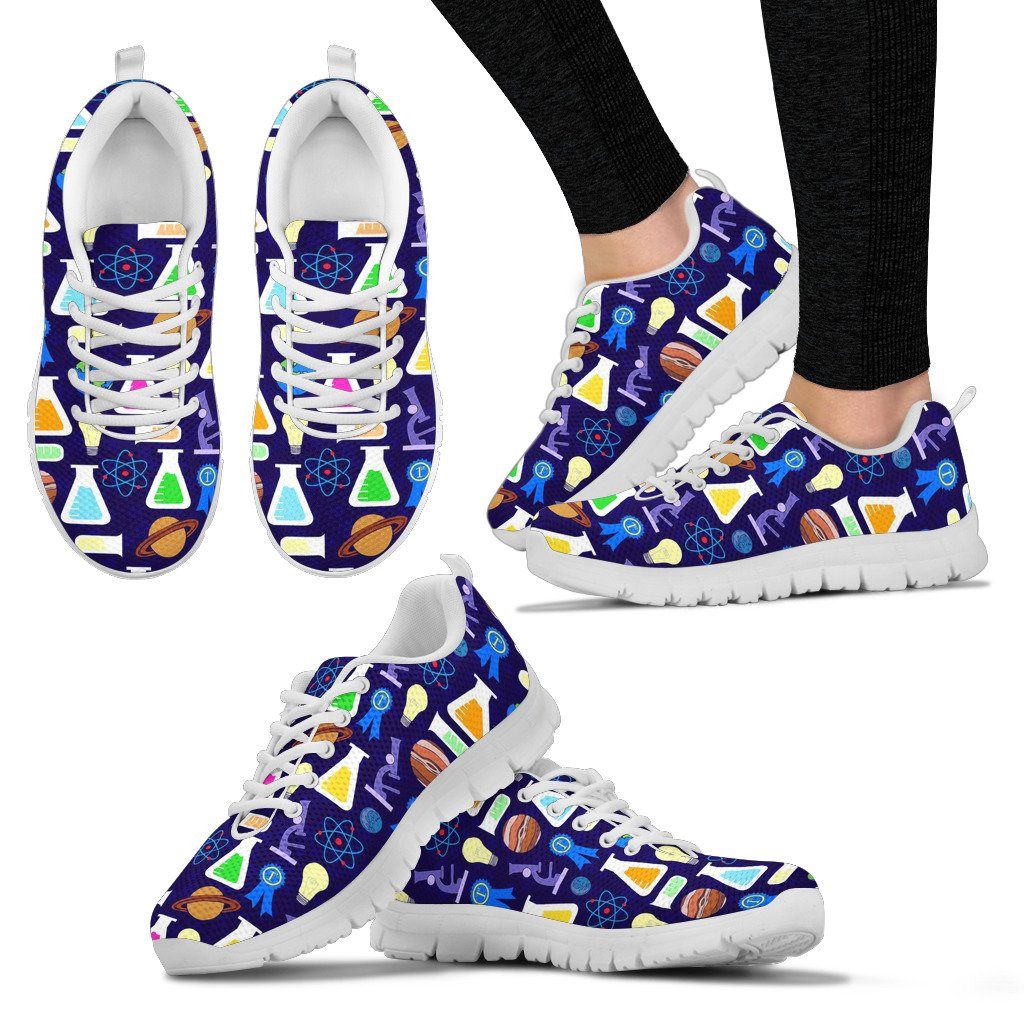 Women's Sneakers Science Pattern-Classic Blue