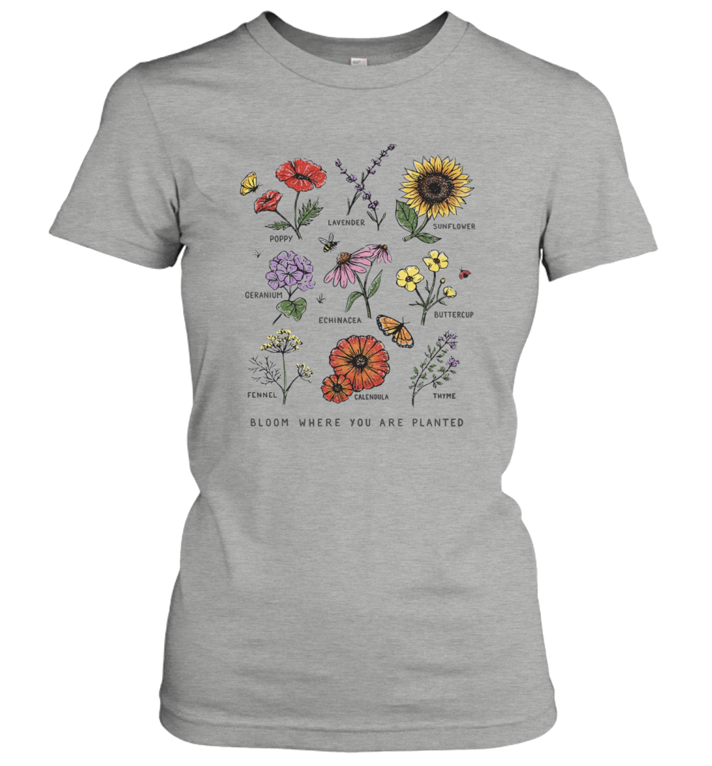 Bloom Where You Are Planted Botanican Flower Women's Shirt