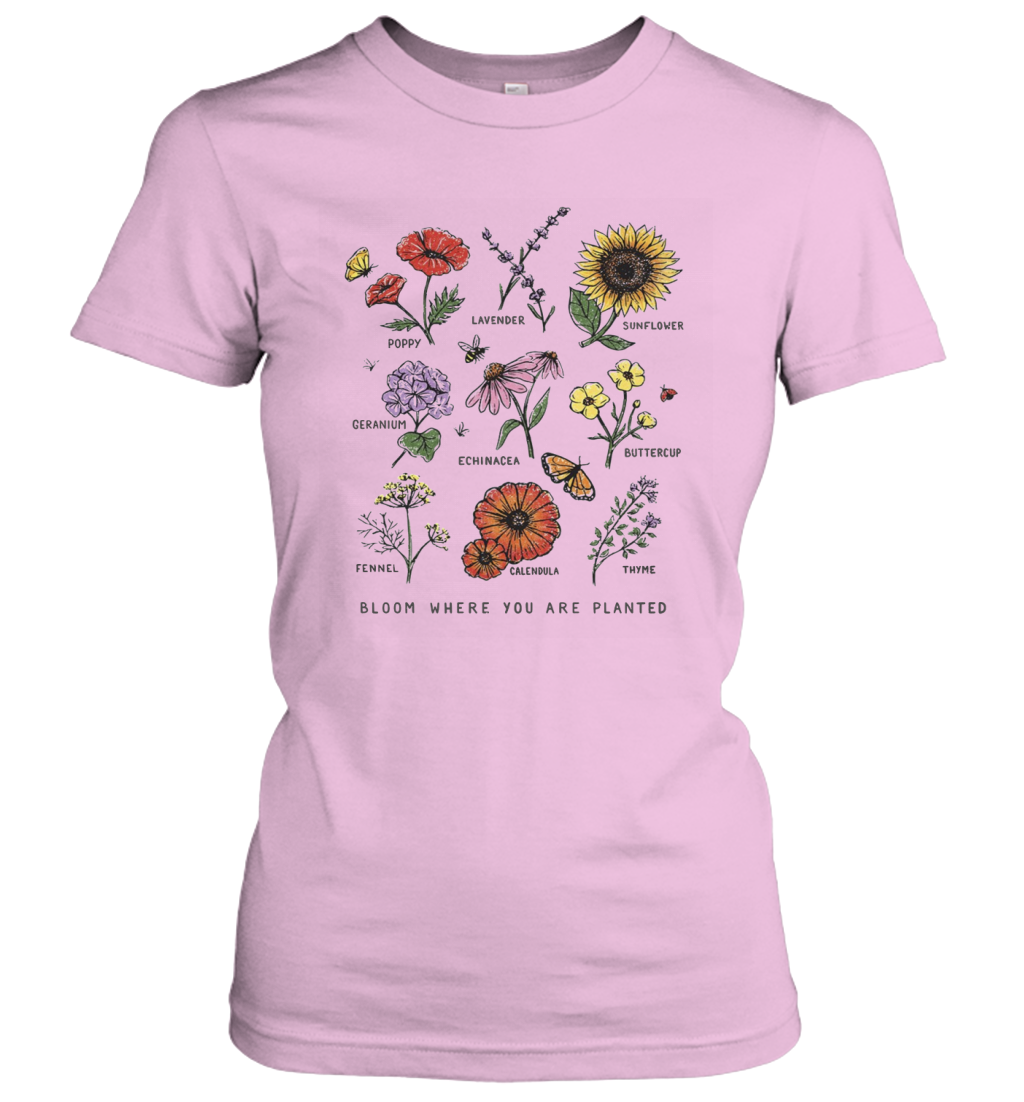 Bloom Where You Are Planted Botanican Flower Women's Shirt