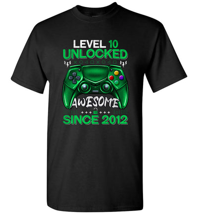 10 Years Old Level 10 Unlocked Awesome 2012 10th Birthday Shirt Gift Boy Girl