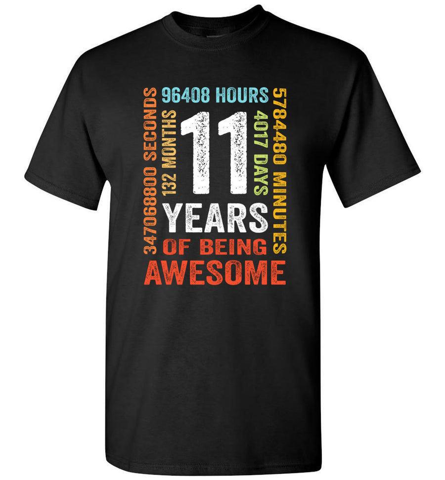 11th Birthday 11 Years Old Vintage Retro 132 Months Youth Shirt Gift Boys Girls