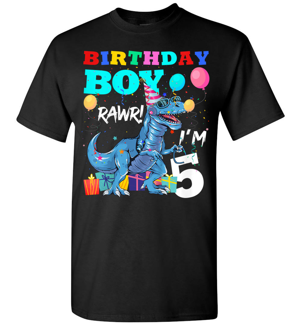 2023 Kids 5 Year Old Gift 5th Birthday Boy 5th Birthday T Rex Dinosaur Baby Toddler Shirt Gift Boy G
