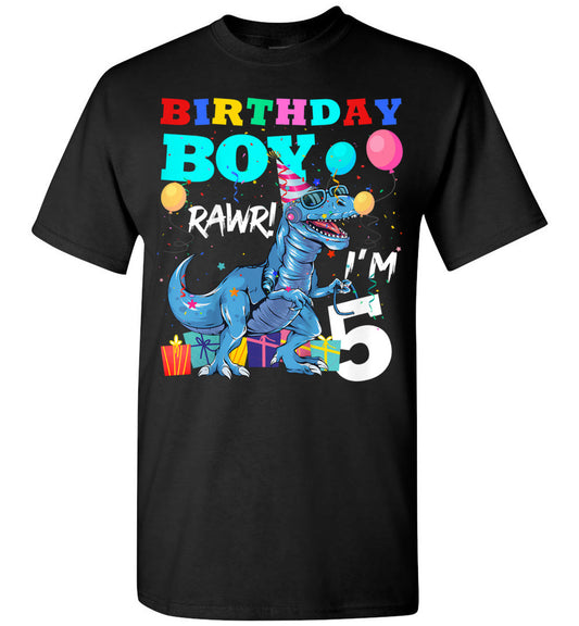 2023 Kids 5 Year Old Gift 5th Birthday Boy 5th Birthday T Rex Dinosaur Baby Toddler Shirt Gift Boy G