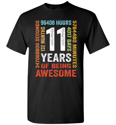 2023 11th Birthday 11 Years Old Vintage Retro 132 Months Youth Shirt Gift Boys Girls