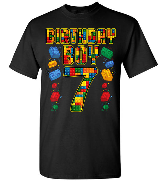 2023 Kids 7th Birthday Master Builder 7 Years Old Block Building Baby Toddler Shirt Gift Boy Girl