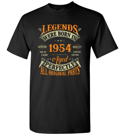 68th Birthday Tee Vintage Legends Born in 1954 68 Years Old Gift Unisex Shirt Women Men