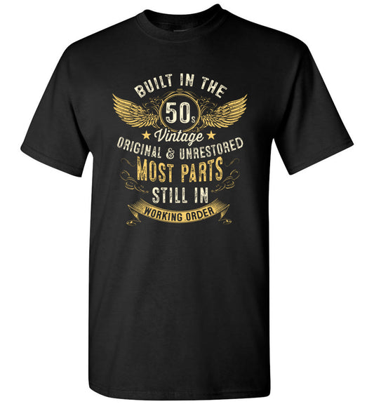 Lunar Zone Mens Vintage 1950s Built in The 50s Fifties Funny 70th Birthday Unisex Shirt Gift Women Men