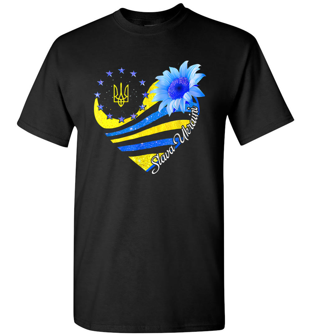 Slava Ukraini Sunflower Ukrainian Flag I Stand with Ukraine Unisex Shirt Gift Women Men