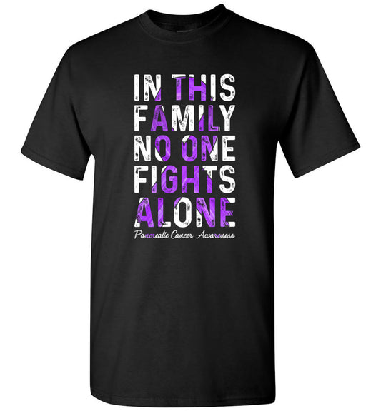 in This Family No One Fight Alone Support Pancreatic Cancer Unisex Shirt Gift Women Men